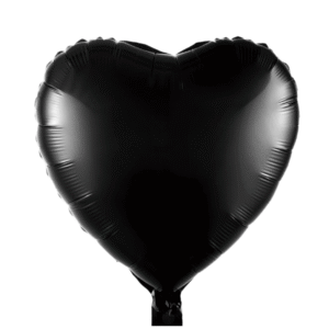 1 Adet 18 İnç 45 Cm Kalp Folyo Balon Siyah